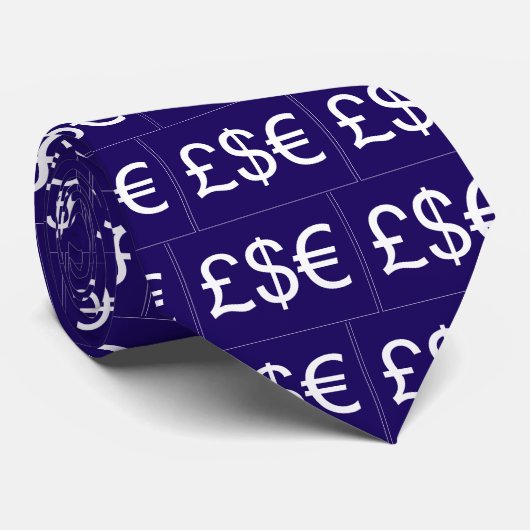 Sterling dollar (blauw) stropdas (Opgerold)