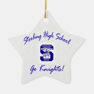 Sterling High Go Knight Logo I Star Ornament