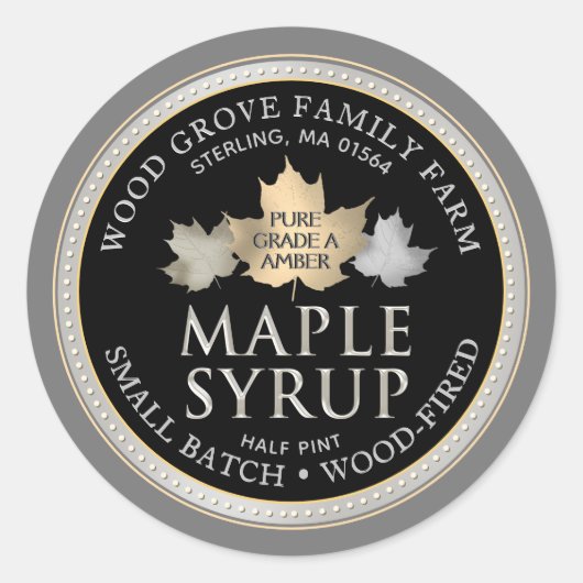 Sterling Label Small Batch Maple Syrup Gold Leaf (Voorkant)