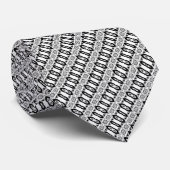 Sterling Mosaic | Luxe zwart-wit geometrisch Stropdas (Opgerold)
