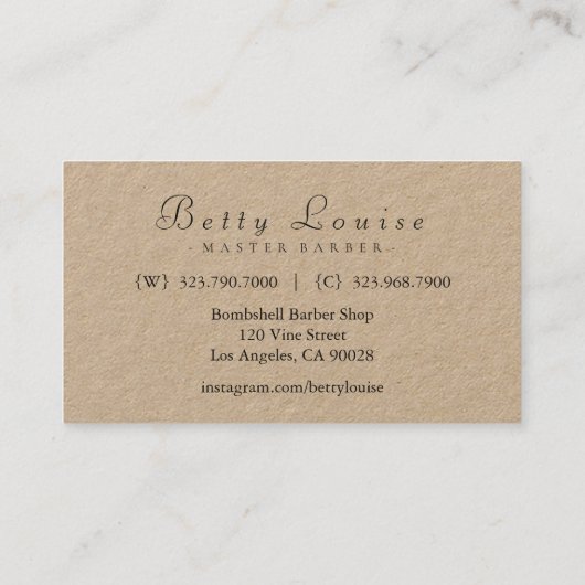 Sterling Razor Visitekaartje (Achterkant)