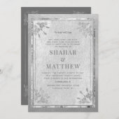 Sterling Silver Affair Wedding & Party Invitation Kaart (Voorkant / Achterkant)