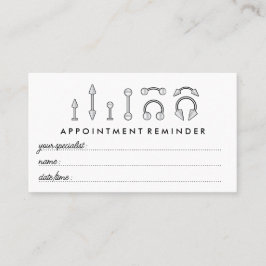 Sterling Silver Jewelry Appointment Body Piercing Visitekaartje