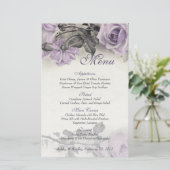  Sterling Silver Roos Wedding Menu Kaart (Staand voorkant)