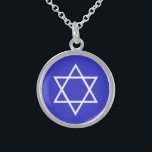 sterling ster van david , brite blue op white sterling zilver ketting<br><div class="desc">sterling ster van david ,  wit op brite blue</div>