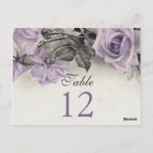 Sterling zilver Paarse Roos bruiloft tafel Kaarten (Achterkant)