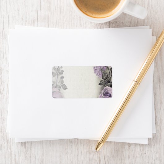 Sterling Zilver Roos Blank Bruiloft Adresetiketten Etiket (Insitu)