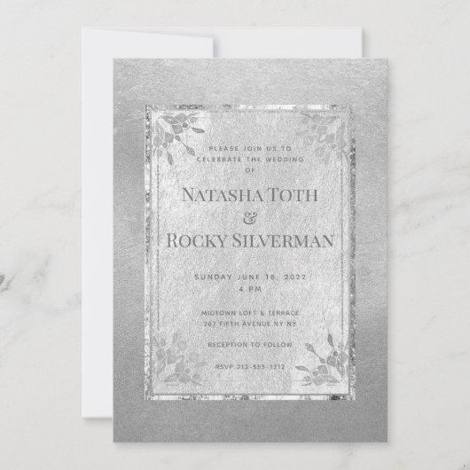 Sterling Zilveren Affair Bruiloft & Feest Kaart (Voorkant)