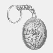 Sterling Zilveren Medaille Olympische Spelen 1964  Sleutelhanger (Voorkant Links)