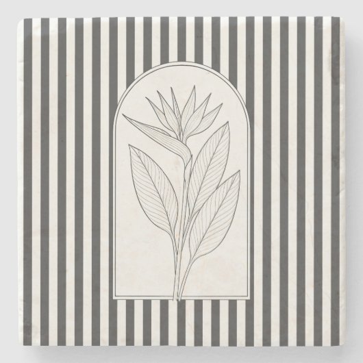 Sterlitzia Elegant Flower Botanical Stenen Onderzetter (Voorkant)