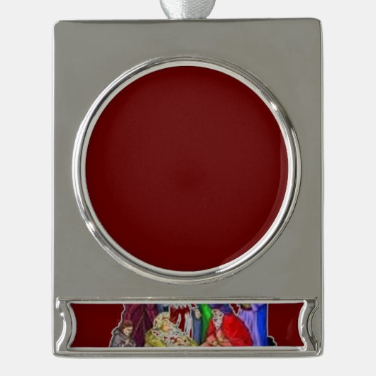 STERLVER CUSTOM ORNAMENT KEEPSAKE VERZILVERD BANNER ORNAMENT (Voorkant)