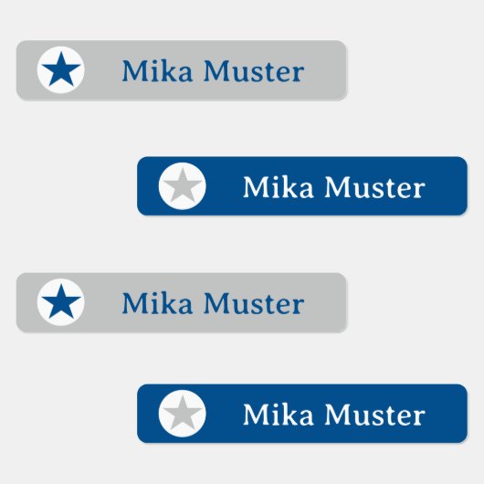 Stern - grau blau - 96 schmale Kinder  Labels (Groep)