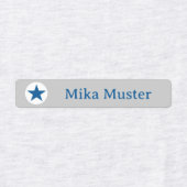 Stern - grau blau - 96 schmale Kinder  Labels (Design 1)