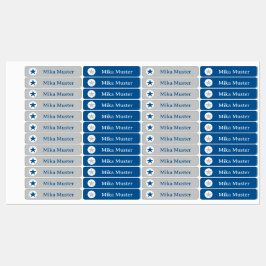 Stern - grau blau - 96 schmale Kinder  Labels