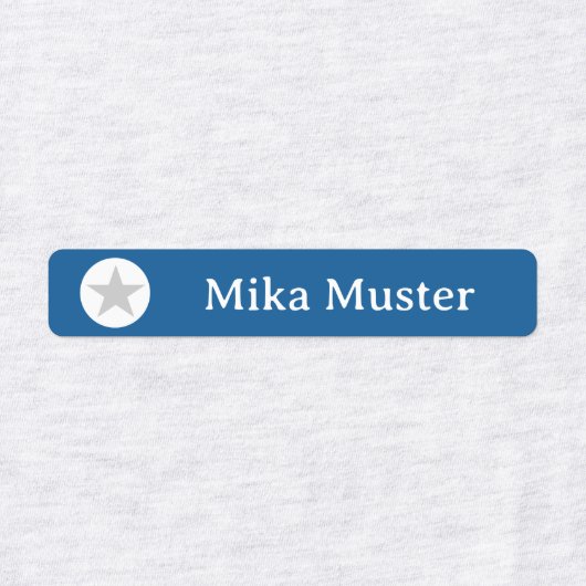 Stern - grau blau - 96 schmale Kinder  Labels (Design 2)