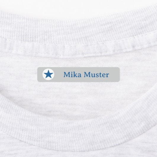 Stern - grau blau - 96 schmale Kinder  Labels (Aangebracht)