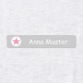 Stern - grau rosa - 96 schmale Kinder  Labels (Design 1)