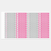 Stern - grau rosa - 96 schmale Kinder  Labels (Vel)