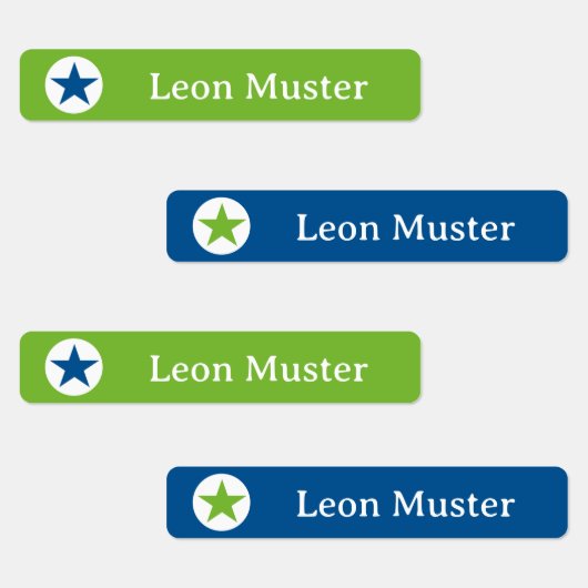 Stern - grün blau - 96 schmale Kinder  Labels (Groep)