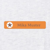 Stern - orange braun - 96 schmale Kinder  Labels (Design 1)