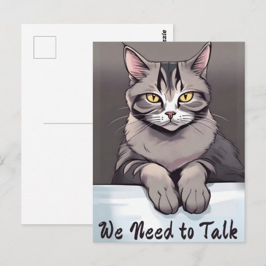 Stern Tabby Cat vraagt om een serieus gesprek Briefkaart (Voorkant / Achterkant)