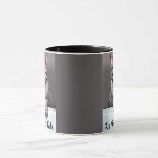 Stern Tabby Cat vraagt om een serieus gesprek Mok (Midden)