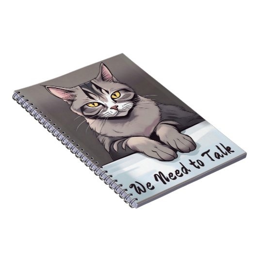 Stern Tabby Cat vraagt om een serieus gesprek Notitieboek (Rechterzijde)