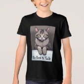 Stern Tabby Cat vraagt om een serieus gesprek Tri-Blend Shirt (Voorkant)