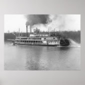Stern-Wheel Steamboot Belle of Calhoun 1906 BW Poster (Voorkant)