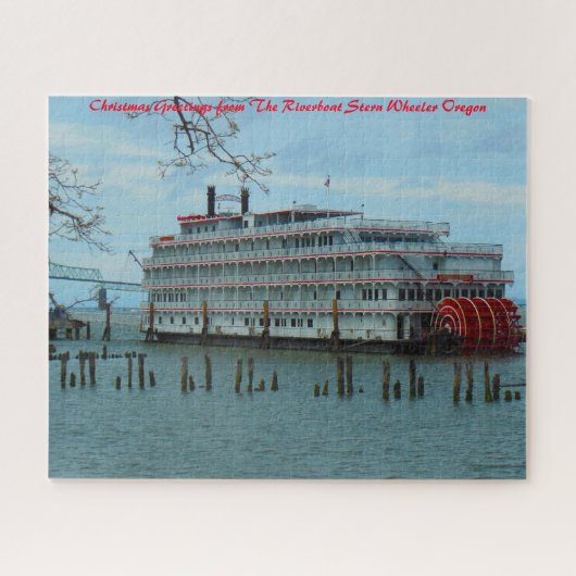 Stern Wheeler Oregon. Kerstgroeten Legpuzzel (Horizontaal)