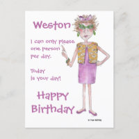 Stern zien Dame schilderde karikaturen Postcar