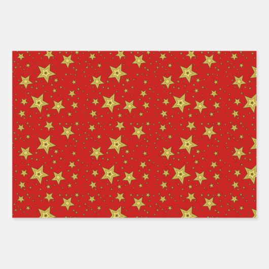 Sterne auf rotem Untergrund Inpakpapier Vel (Voorkant 2)