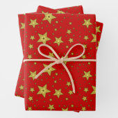 Sterne auf rotem Untergrund Inpakpapier Vel (In situ)