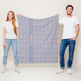 Sterne Muster rosa grau Fleece Deken