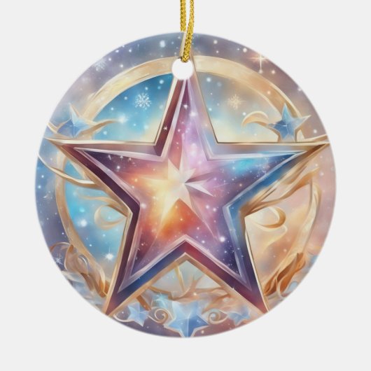  Sternen wasserfarben pastell Gemälde Keramisch Ornament (Voorkant)