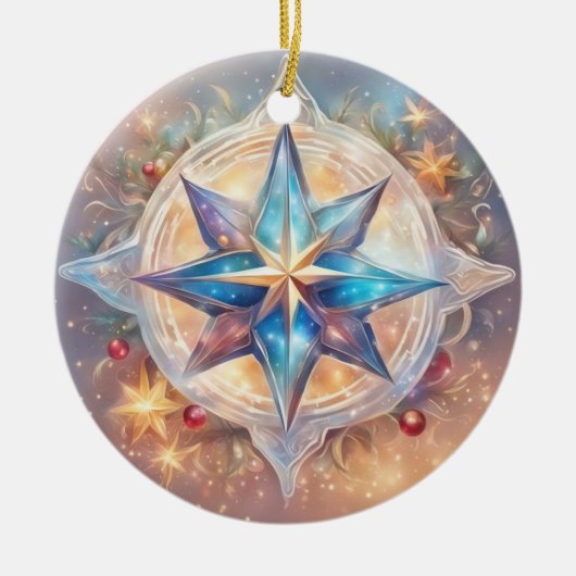  Sternen wasserfarben pastell Gemälde Keramisch Ornament (Voorkant)