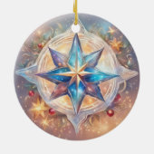  Sternen wasserfarben pastell Gemälde Keramisch Ornament (Achterkant)
