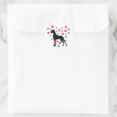 Sternenherz Dogge Ronde Sticker (Tas)
