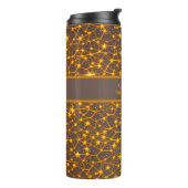 Sternenhimmel Orange braun gelb Muster Thermosbeker (Gedraaid links)