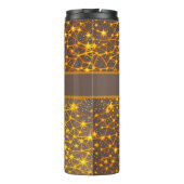 Sternenhimmel Orange braun gelb Muster Thermosbeker (Achterkant)