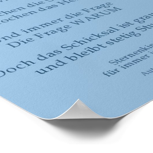 Sternenkindposter Poster (Hoek)