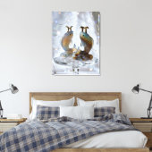 Sternzeichen Fische Glasskulpturen Canvas Afdruk (Insitu (Slaapkamer))
