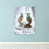Sternzeichen Fische Glasskulpturen Canvas Afdruk (Insitu (Houten vloer))