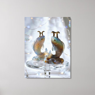 Sternzeichen Fische Glasskulpturen Canvas Afdruk