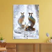 Sternzeichen Fische Glasskulpturen Canvas Afdruk (Insitu (Woonkamer))