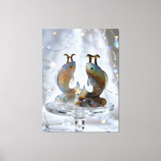 Sternzeichen Fische Glasskulpturen Canvas Afdruk
