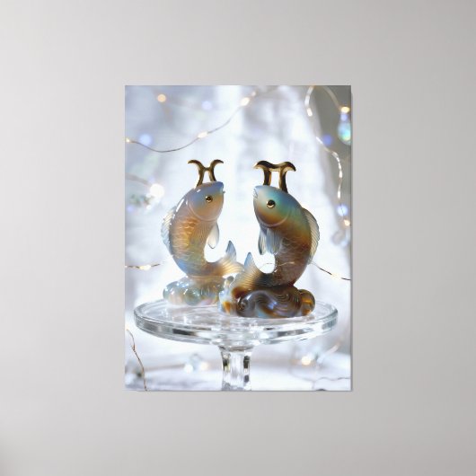Sternzeichen Fische Glasskulpturen Canvas Afdruk (Voorkant)
