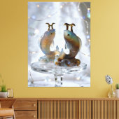 Sternzeichen Fische Glasskulpturen Canvas Afdruk (Insitu (Woonkamer))