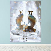 Sternzeichen Fische Glasskulpturen Canvas Afdruk (Insitu (Houten vloer))