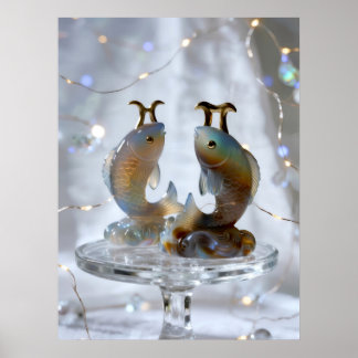 Sternzeichen Fische Glasskulpturen Poster